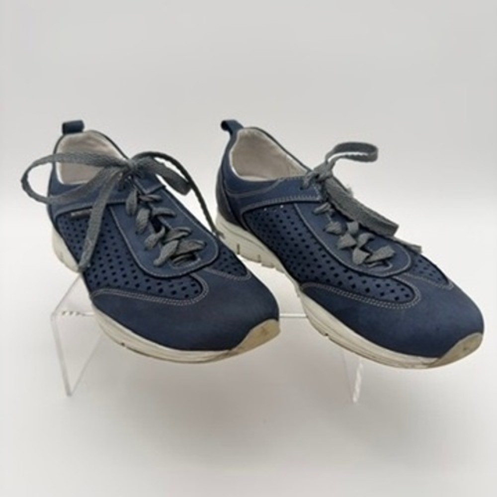 Mephisto Rebeca Perf Women's 6.5 Blue Leather Air Jet Walking Sneakers